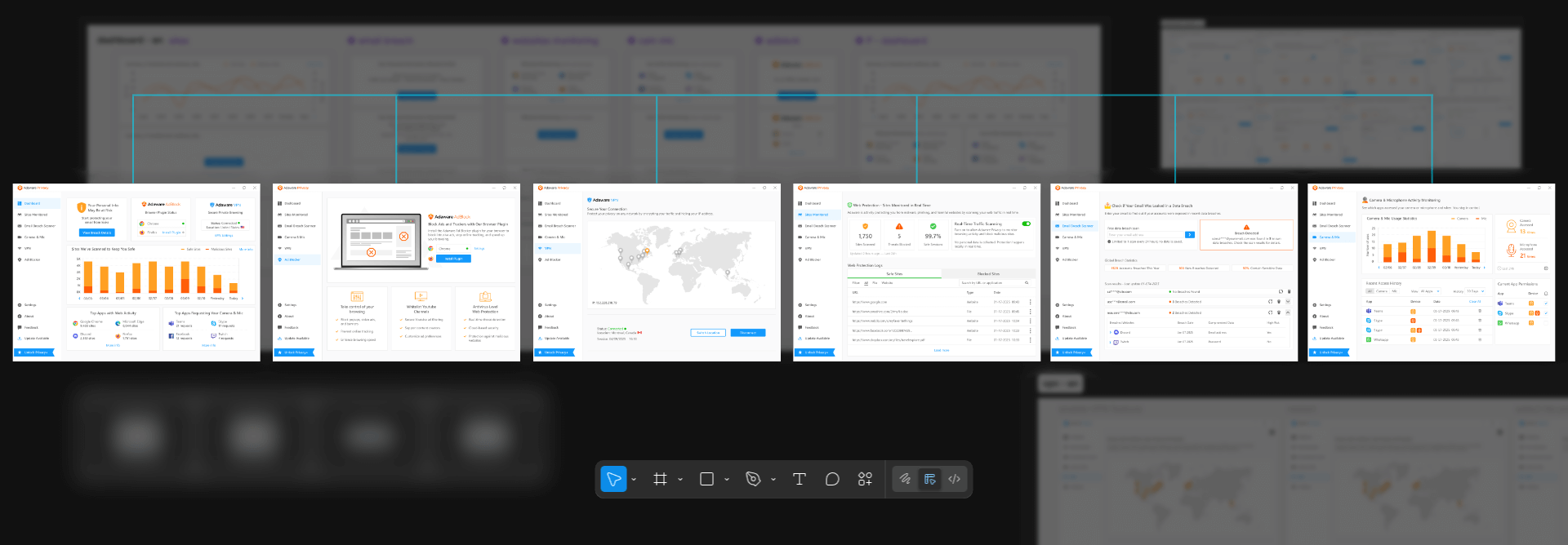 Adaware Privacy Suite full-width visual UI showcase